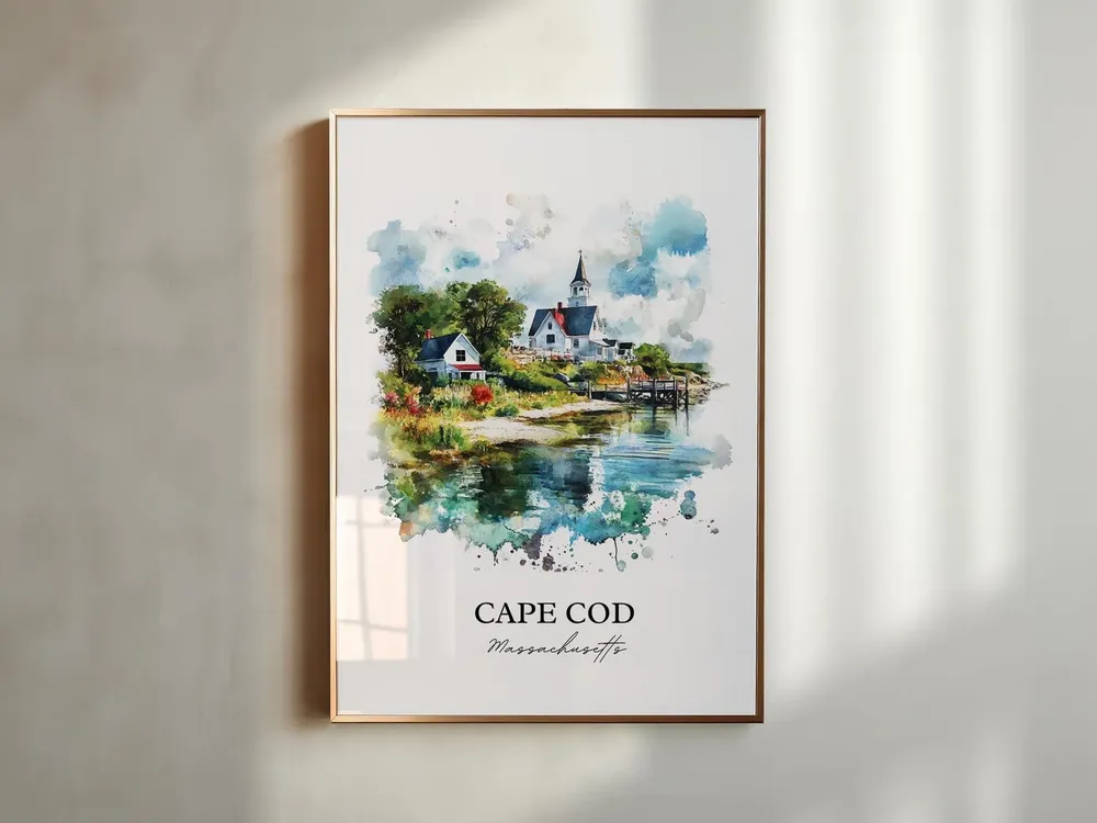 Cape Cod Watercolor Travel Poster, Housewarming Gift - Image 5