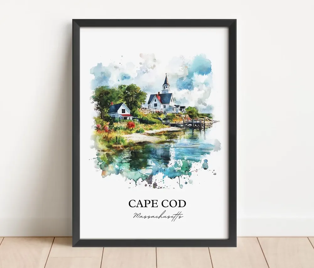 Cape Cod Watercolor Travel Poster, Housewarming Gift - Image 4