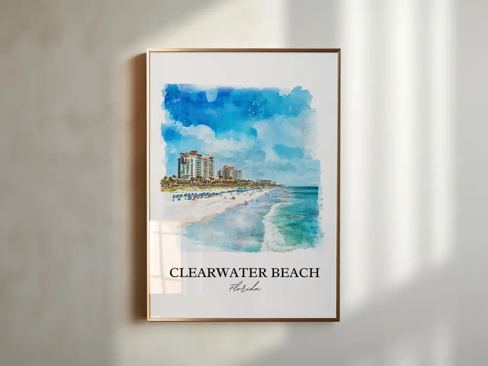 Clearwater Beach Watercolor Travel Poster, Florida - Image 5