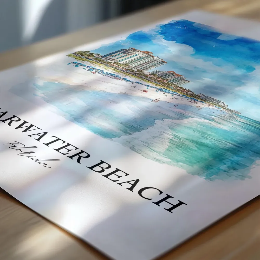 Clearwater Beach Watercolor Travel Poster, Florida - Image 6