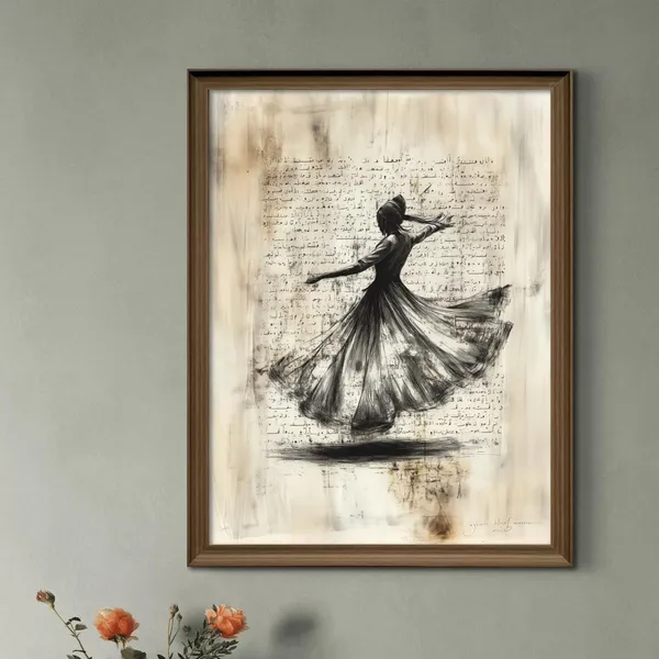 Whirling Dervish Print, Sufi Spiritual Dance Art