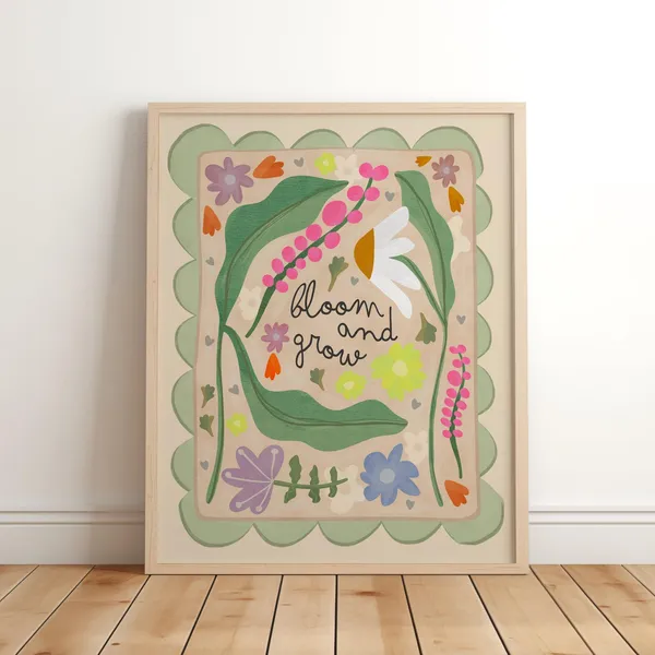 Flower Print for Nursery, Botanical Boho Art Print