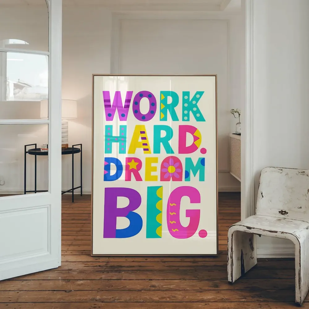 Work Hard Dream Big Motivational Quote Poster - Image 4