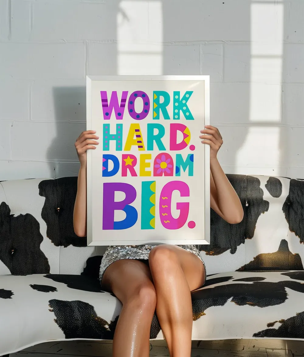 Work Hard Dream Big Motivational Quote Poster - Image 3
