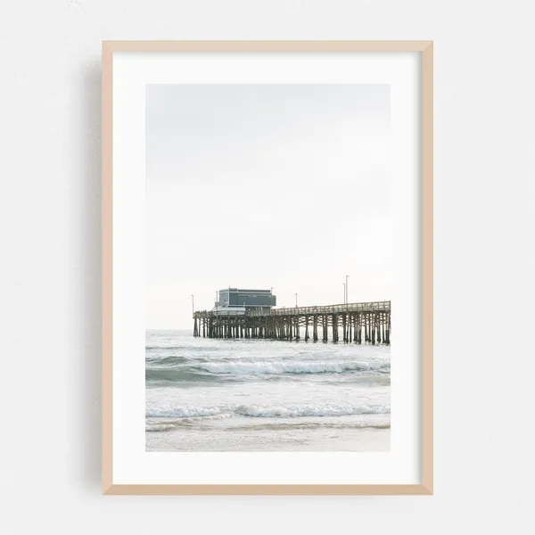 Newport Beach Minimalist Ocean Poster Print