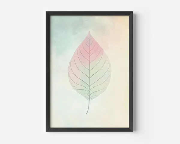 Scandinavian Boho Leaf Design, Watercolor Art Print