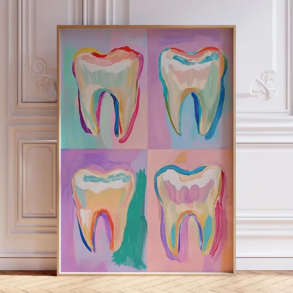 Dental Office Teeth Art Print, Pediatric Decor