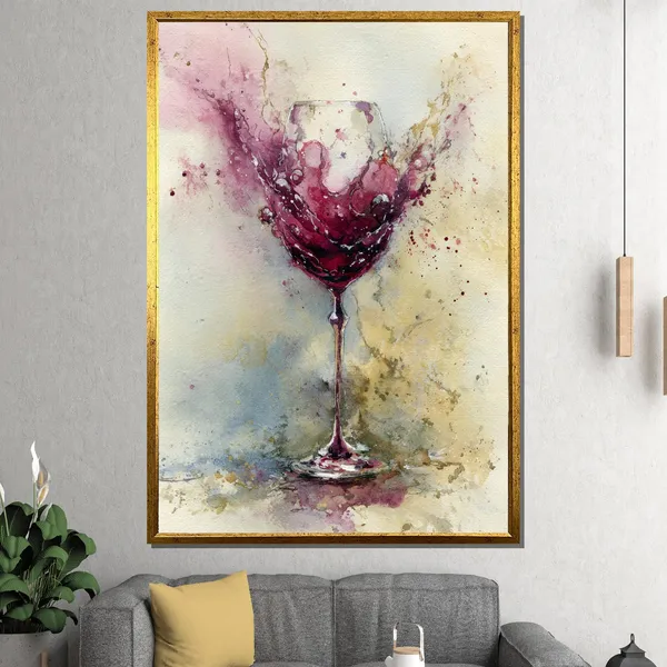 Elegant Wine Splash Abstract Boho Art Print