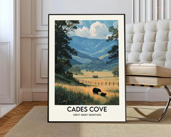 Cades Cove Tennessee Travel Poster, Wall Art Print