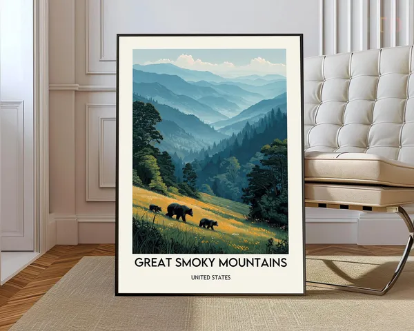 Great Smoky Mountains Travel Poster, National Parks