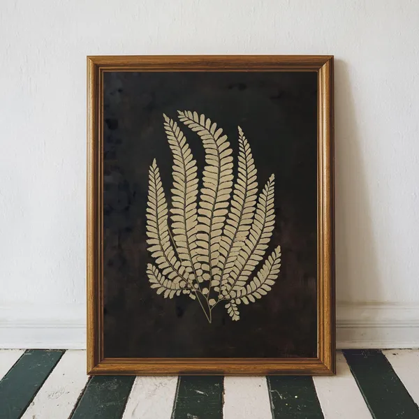 Vintage Fern Print, Rustic Boho Botanical Art Print