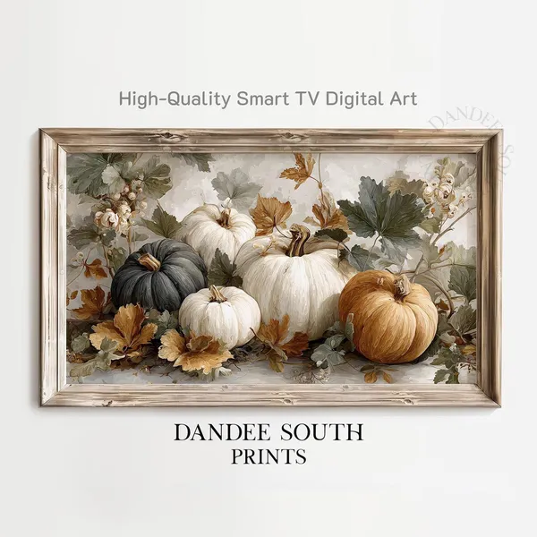 Rustic Fall Pumpkins Art Print, Autumn Decor