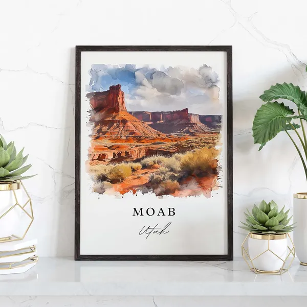 Moab Traditional Travel Poster, Utah Art Print