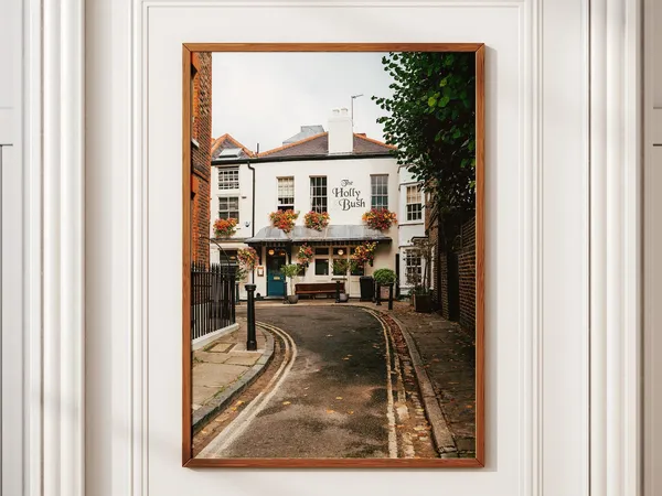 Holly Bush Pub Hampstead Village London Travel Poster