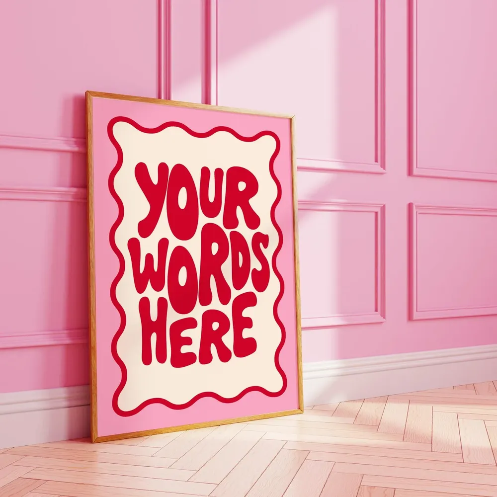 Custom Wavy Poster Print, Home Wall Art