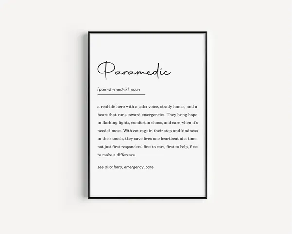 Paramedic Definition Typography Art Print