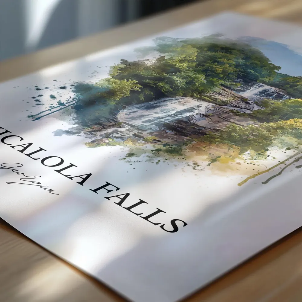 Amicalola Falls Georgia Watercolor Travel Poster - Image 6