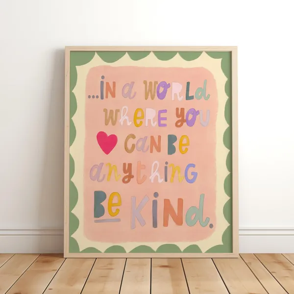 Kind Nursery Wall Art for Playroom Decor