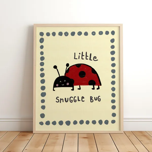 Little Snugglebug Ladybird Nursery Wall Art Print
