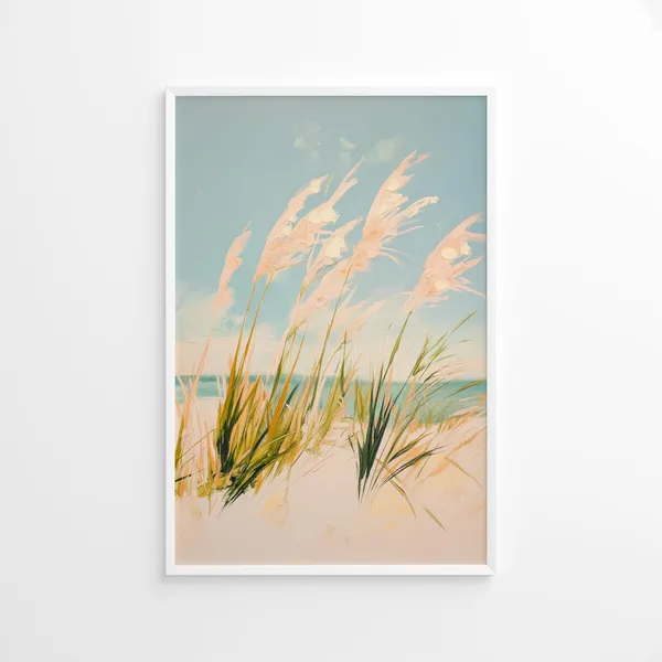 Coastal Grass Beach Dune Landscape Art Print