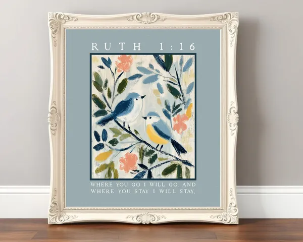 Ruth 1:16 Bible Verse Print With Birds And Flowers