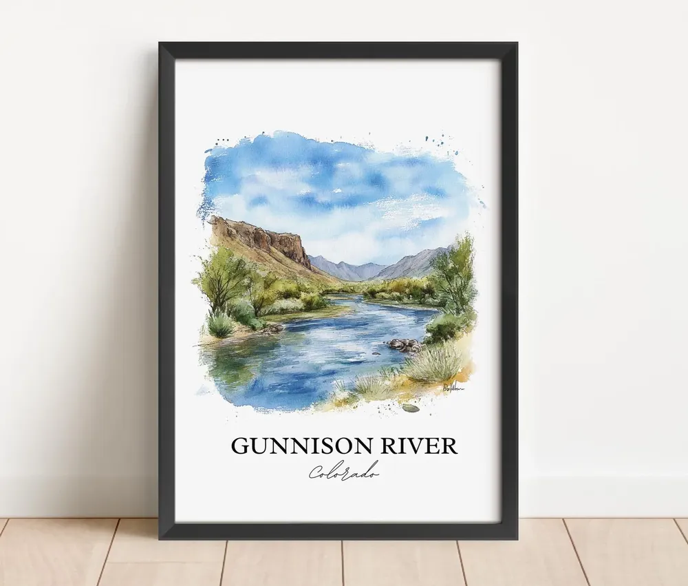 Houghton Lake Watercolor Travel Poster, Michigan - Image 2