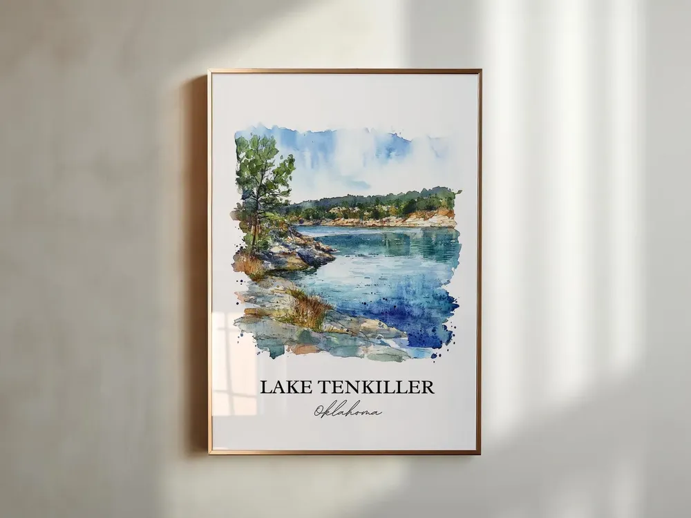 Lake Tenkiller Travel Poster, Oklahoma Art Print - Image 5