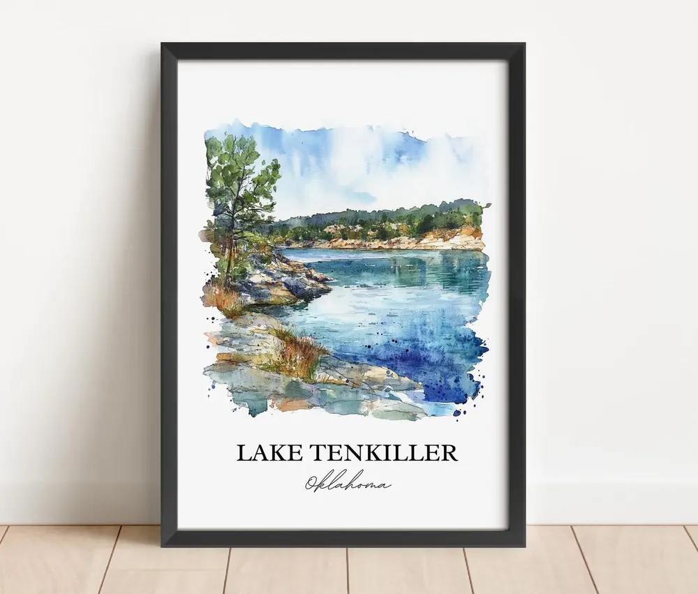 Lake Tenkiller Travel Poster, Oklahoma Art Print - Image 4