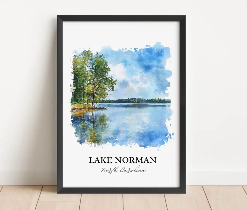 Lake Norman NC Travel Poster, North Carolina Art - Image 2