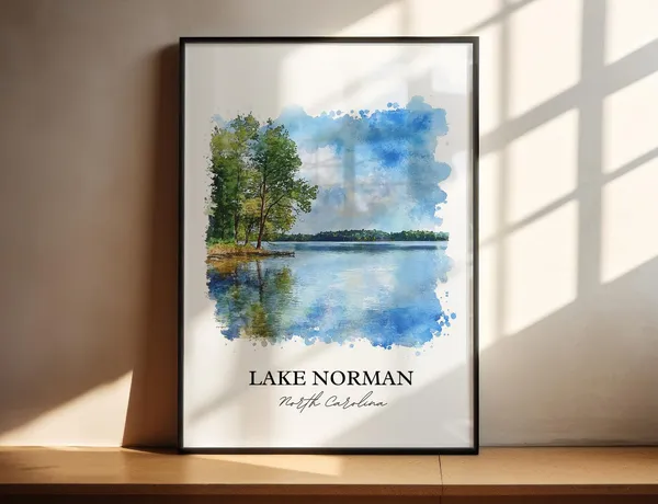 Lake Norman NC Travel Poster, North Carolina Art