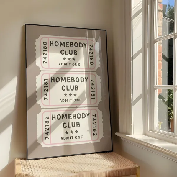 Homebody Club Retro Positivity Quote Art Print