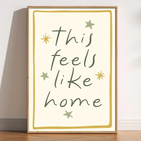 This Feels Like Home Whimsical Typography Art Print