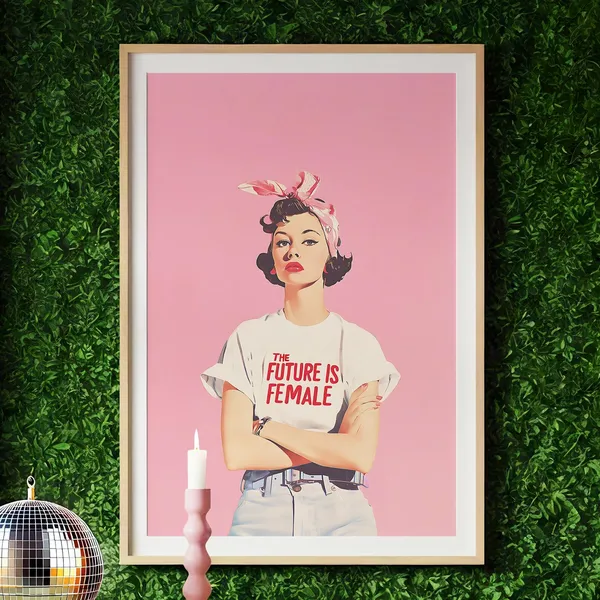 The Future Is Female Poster, Retro Woman Art Print