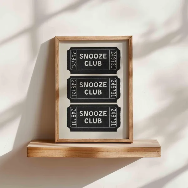 Retro Ticket Stub Art Print, Snooze Club