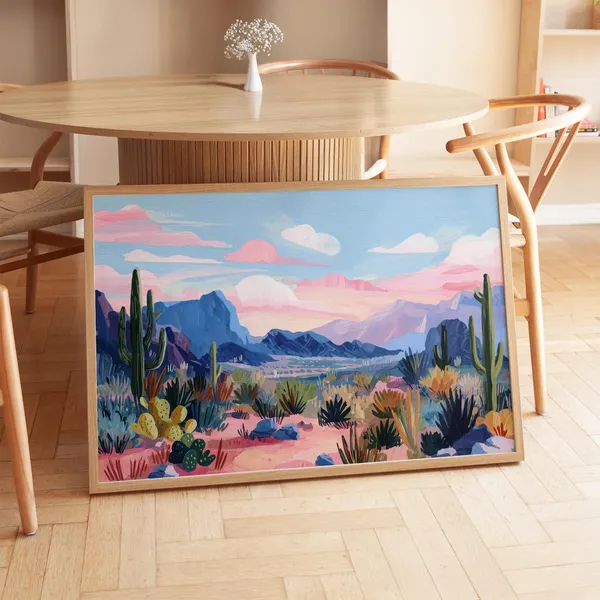 Colorful Desert Landscape Poster, Southwestern Decor