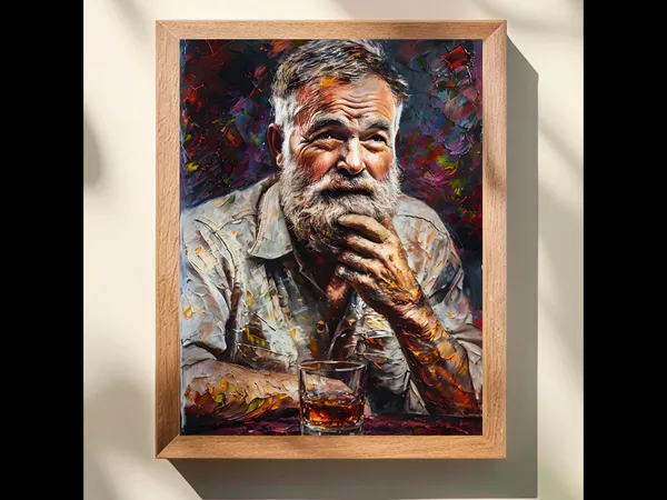 Conversations With Hemingway Bourbon Bar Art Poster