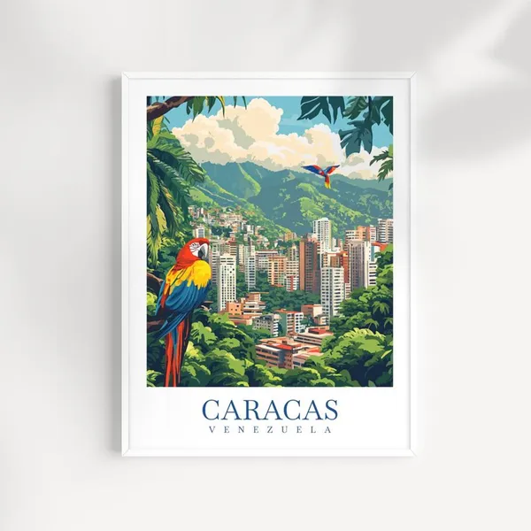Caracas Venezuela Travel Poster, Avila Mountain