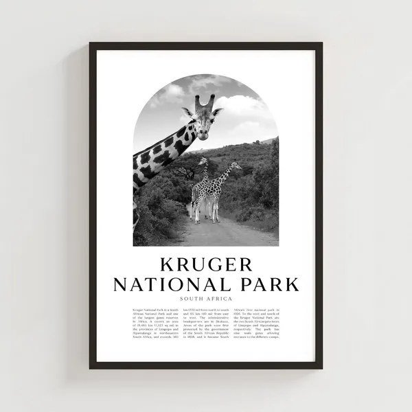 Kruger National Park South Africa Travel Poster