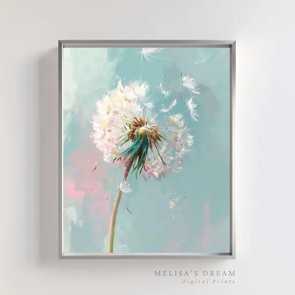 Dandelion Whimsical Botanical Flower Art Print