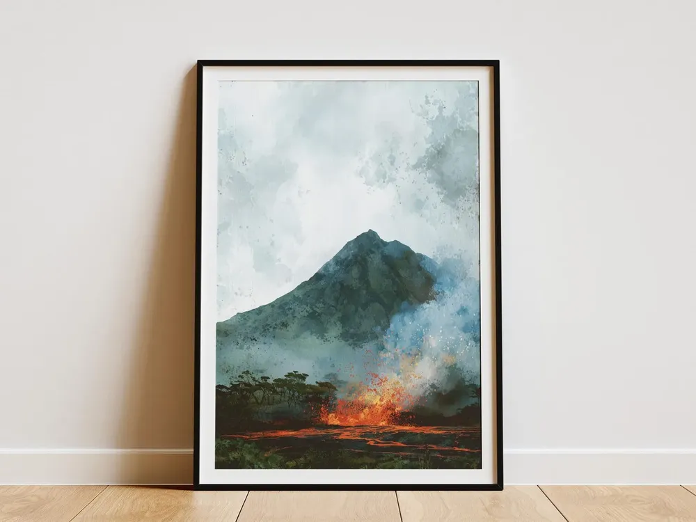 Hawaii Volcanoes National Park Landscape Travel Poster