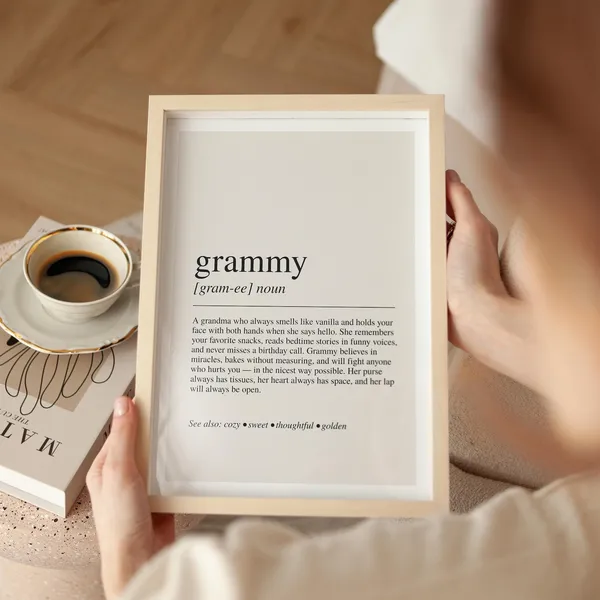 Grammy Definition Quote Art Print for Grandma
