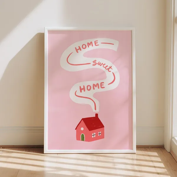 Home Sweet Print Cozy House Wall Art