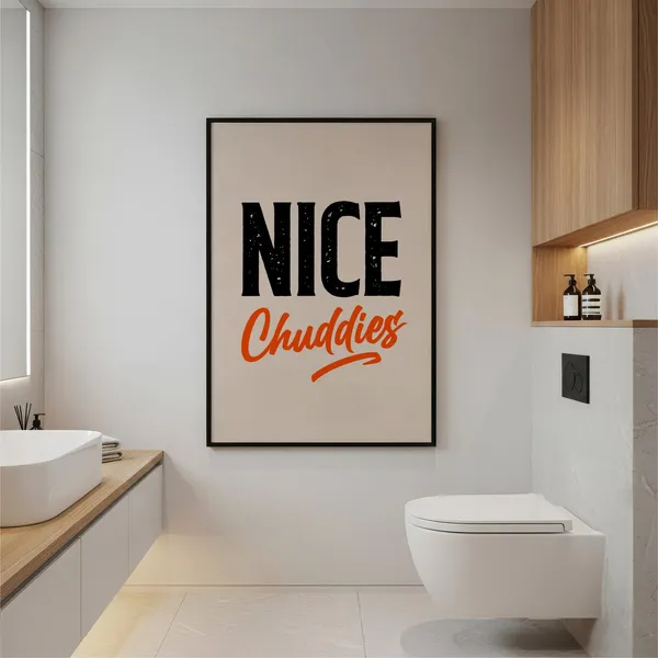 Funny Bathroom Art Print, Desi Humor Wall Decor
