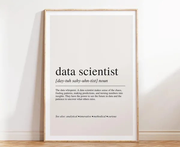 Data Scientist Definition Art Print, Modern Career Decor