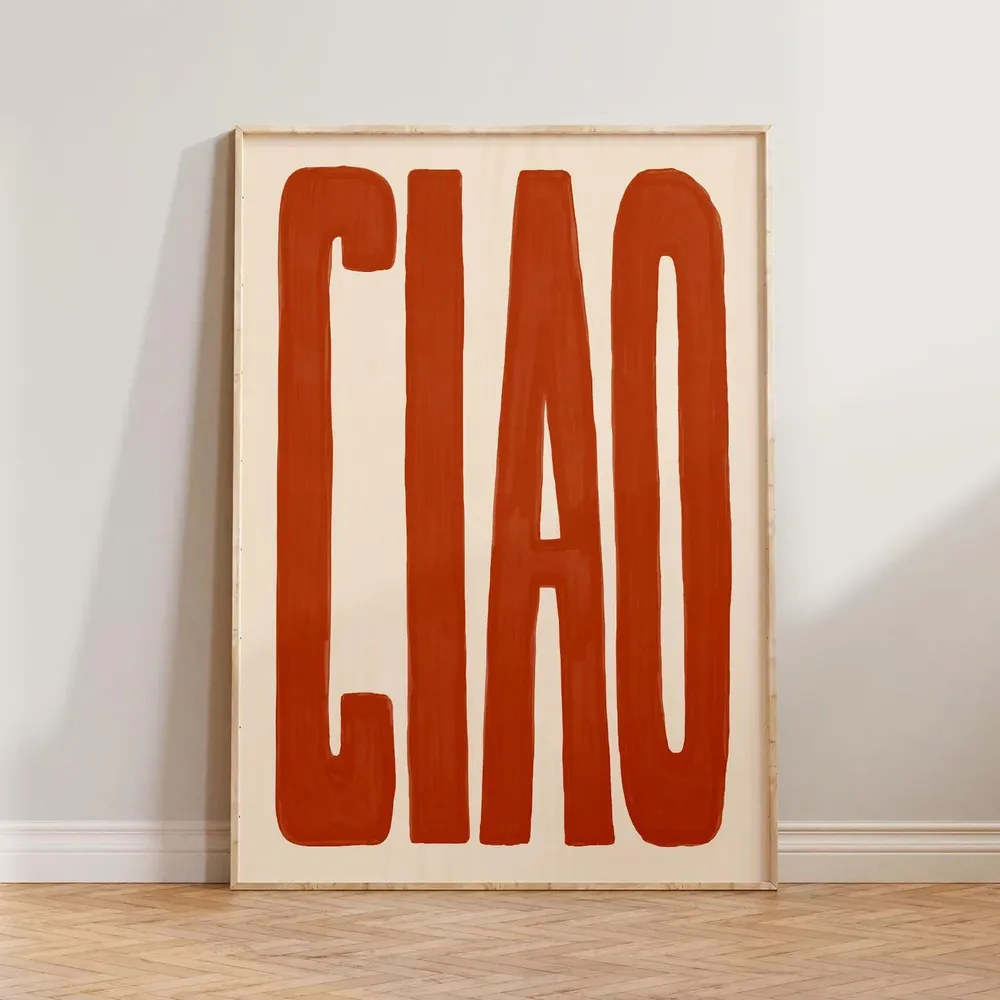 Ciao Typography Poster, Bold Decor for Home