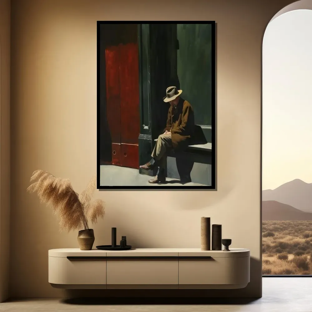 Edward Hopper Man On A Bench Art Print - Image 3