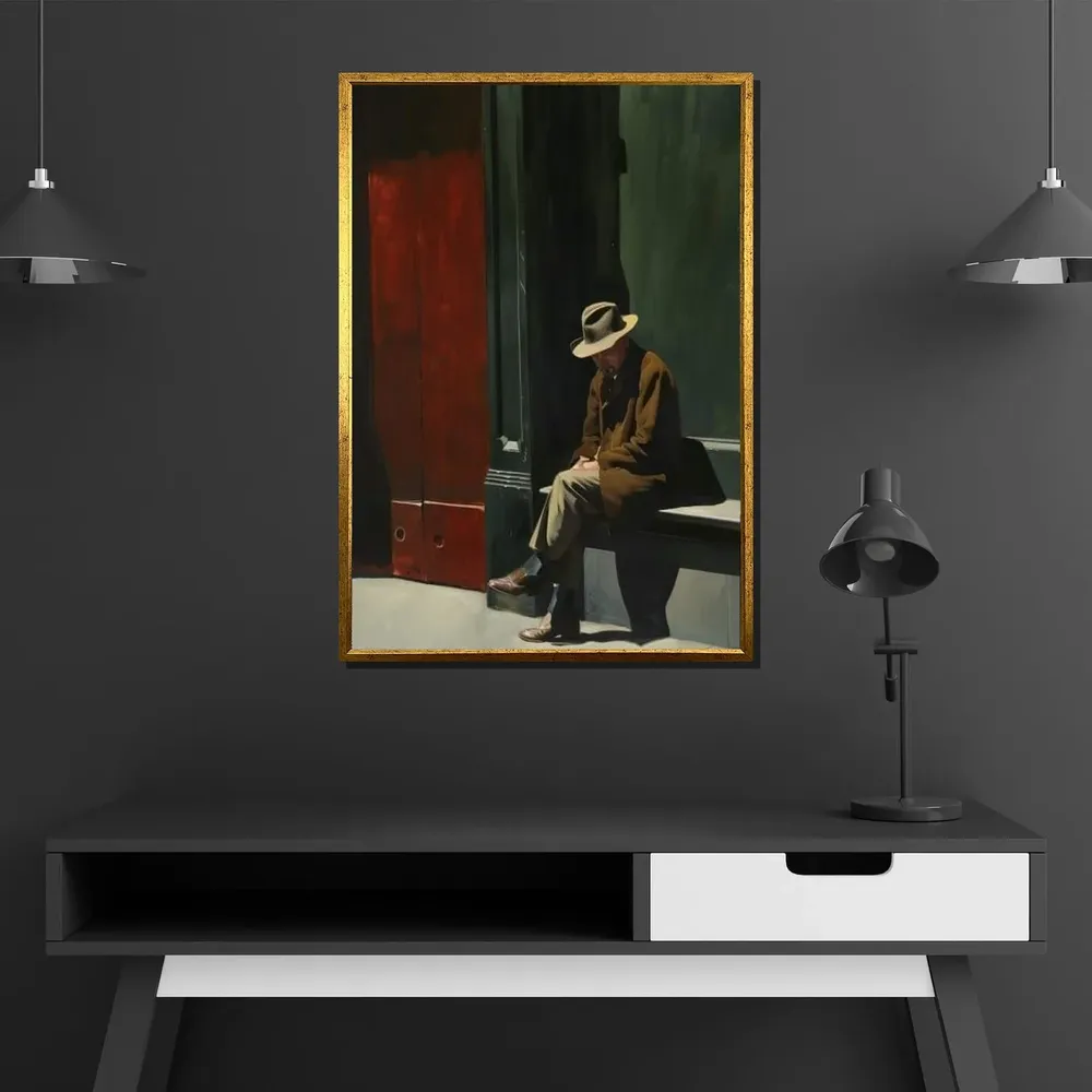 Edward Hopper Man On A Bench Art Print - Image 4