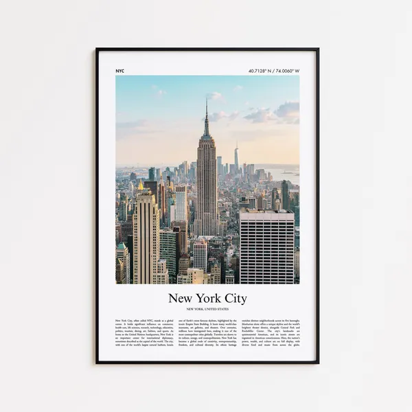 New York City Travel Poster, Color Photo Print