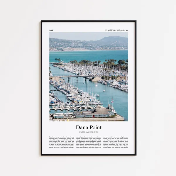 Dana Point Color Print Travel Poster, United States