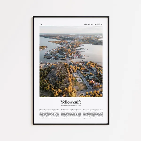 Yellowknife Travel Poster, Northwest Territories Canada
